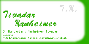 tivadar manheimer business card